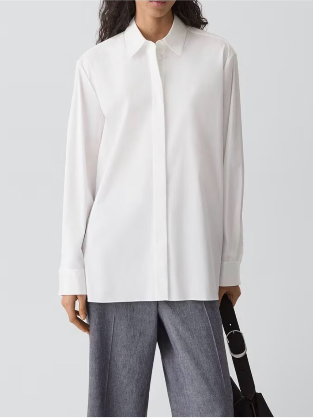 Classic White Long-Sleeve Shirt - Inspried Menswear Women’s  Tailored Button-Up